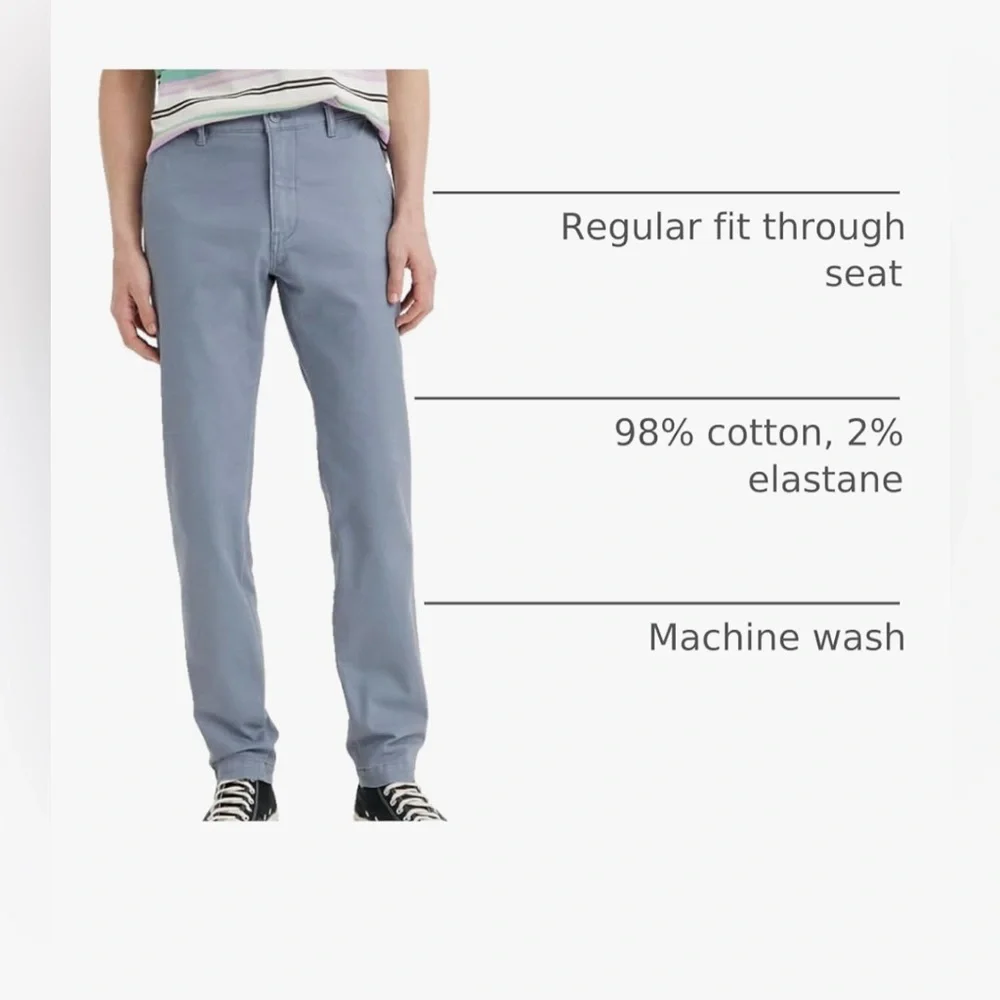 Levi's XX Men's Kano Blue Chino Standard Tapered Chino Pants Size 36X38 new‎
